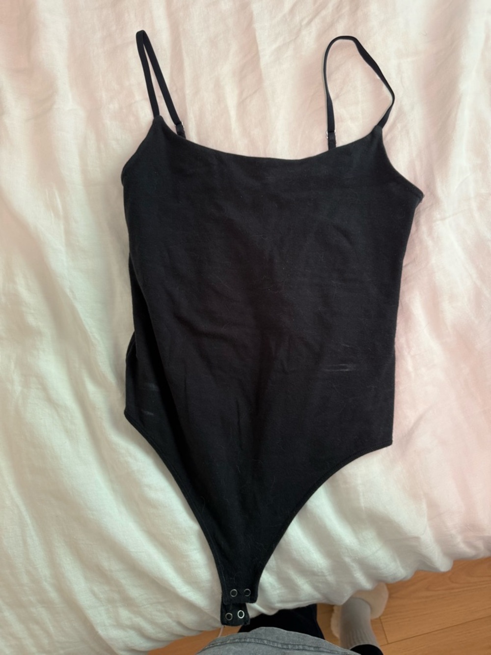 Abercrombie & Fitch Black Ribbed Spaghetti Strap Bodysuit